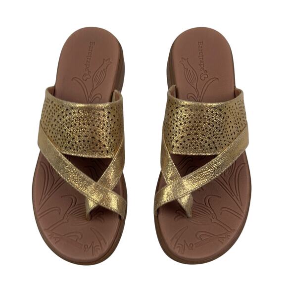 Baretraps Brett Gold Metallic Slide Comfort Lightweight Sandals Women's Size 6.5 - Picture 2 of 8